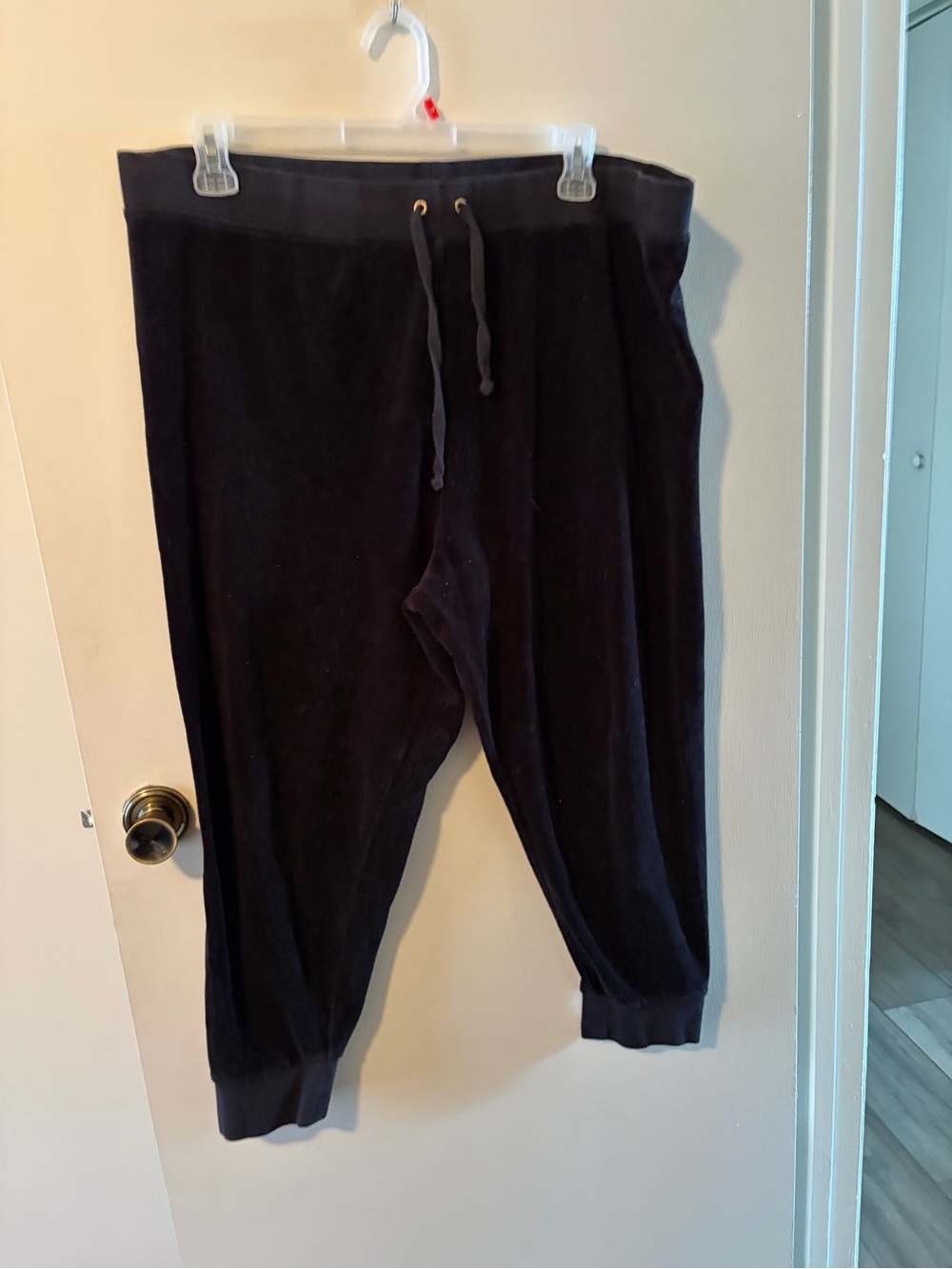 Juicy Couture Black Velour Jogger Pants